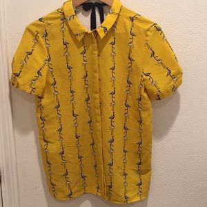 Zara Flamingo Blouse